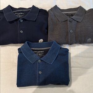 Banana Republic Men’s Polo Shirt - Navy / Charcoal / Dark Blue